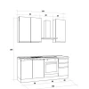 Iris cucina 195 cm colore grigio chiaro