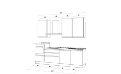 Iris cucina 270 cm colore grigio chiaro e bianco opaco