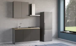 Iris cucina 150 cm colore grigio scuro e grigio chiaro