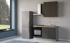 Iris cucina 150 cm colore grigio scuro con forno
