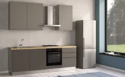 Iris cucina 240 cm colore grigio scuro e grigio chiaro