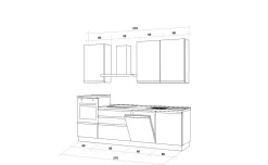 Iris cucina 270 cm colore grigio scuro con lavastoviglie