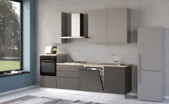 Iris cucina 270 cm colore grigio scuro e grigio chiaro con lavastoviglie