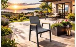 Iroko sedia in alluminio antracite e grigio scuro