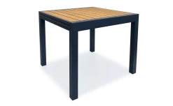 Iroko tavolo da pranzo rettangolare in alluminio antracite e legno