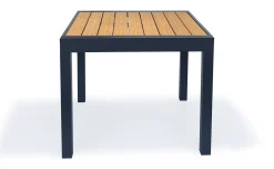 Iroko tavolo da pranzo rettangolare in alluminio antracite e legno