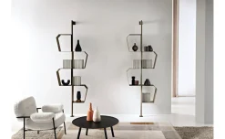Iron libreria in metallo verniciato perla beige