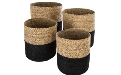 Juta cestino naturale e nero h21,5 cm