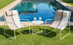 Kyros Set lounge 2 poltrone e tavolino, beige