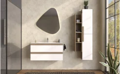 Laura base con lavabo rovere/bianco lucido L100 cm
