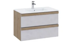 Laura base con lavabo rovere/calce L80 cm