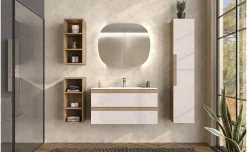 Laura base con lavabo rovere/calce L100 cm