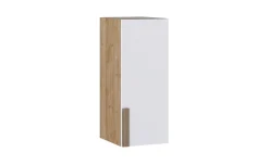 Laura pensile 1 anta, 2 ripiani vetro rovere kadiz/bianco