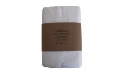 Lenzuolo con angoli in cotone singolo bianco