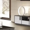 Lisbona porta TV bianco lucido e grigio
