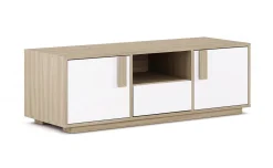 Lisbona porta TV bianco lucido e olmo
