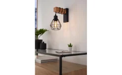 Loft applique da parete 1 luce legno e metallo
