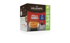 Lollo Caffè Nespresso linea Amore gusto assoluto, box da 75 + 15 Capsule