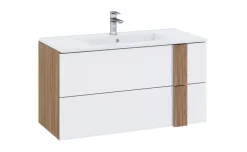 Lorena base lavabo noce biondo/bianco lucido L100 cm