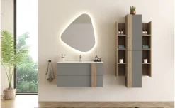 Lorena base lavabo noce tortora/metallo argento L100 cm