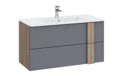 Lorena base lavabo noce tortora/metallo argento L100 cm