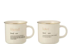 Love & Friend tazza con scritta oro