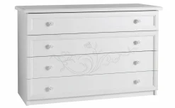 Lucrezia como' 4 cassetti bianco con serigrafia