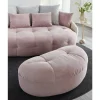 Macaron pouf in tessuto cipria