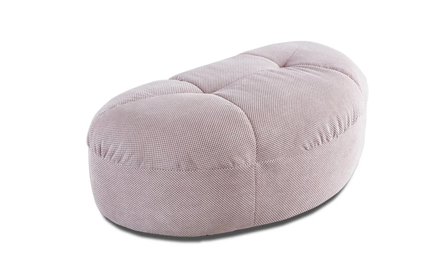 Macaron pouf in tessuto cipria