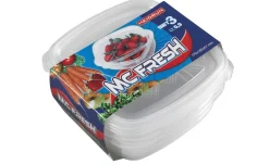 Mc Fresh Set 3 Contenitori Alimentari 0,9 Litri 17,5 x 16,5 x H 5,7 cm