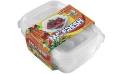 Mc Fresh Set 3 Contenitori Alimentari 0,9 Litri 19,8 x 14,2 x 5,7 cm