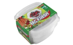Mc Fresh Set 3 Contenitori Alimentari 1,2 Litri 17,5 x 16,5 x H 7,7 cm