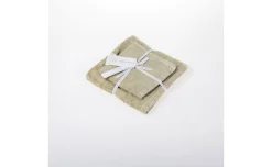 Miguel Set 2 Asciugamani Beige 100% Cotone Stone Washed