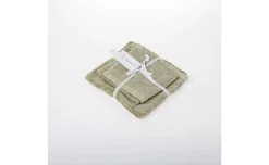 Miguel Set 2 Asciugamani Salvia 100% Cotone Stone Washed