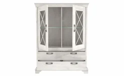 Nizza vetrina in laminato bianco 2 ante 2 cassetti