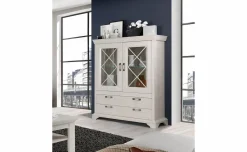 Nizza vetrina in laminato bianco 2 ante 2 cassetti
