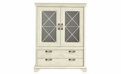 Nizza vetrina in laminato bianco 2 ante 2 cassetti