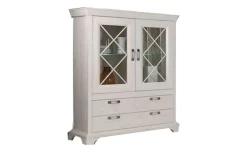 Nizza vetrina in laminato bianco 2 ante 2 cassetti