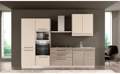 Noa cucina 330 cm colore rovere grigio e grigio angora