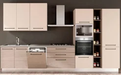 Noa cucina 390 cm colore rovere grigio e grigio angora