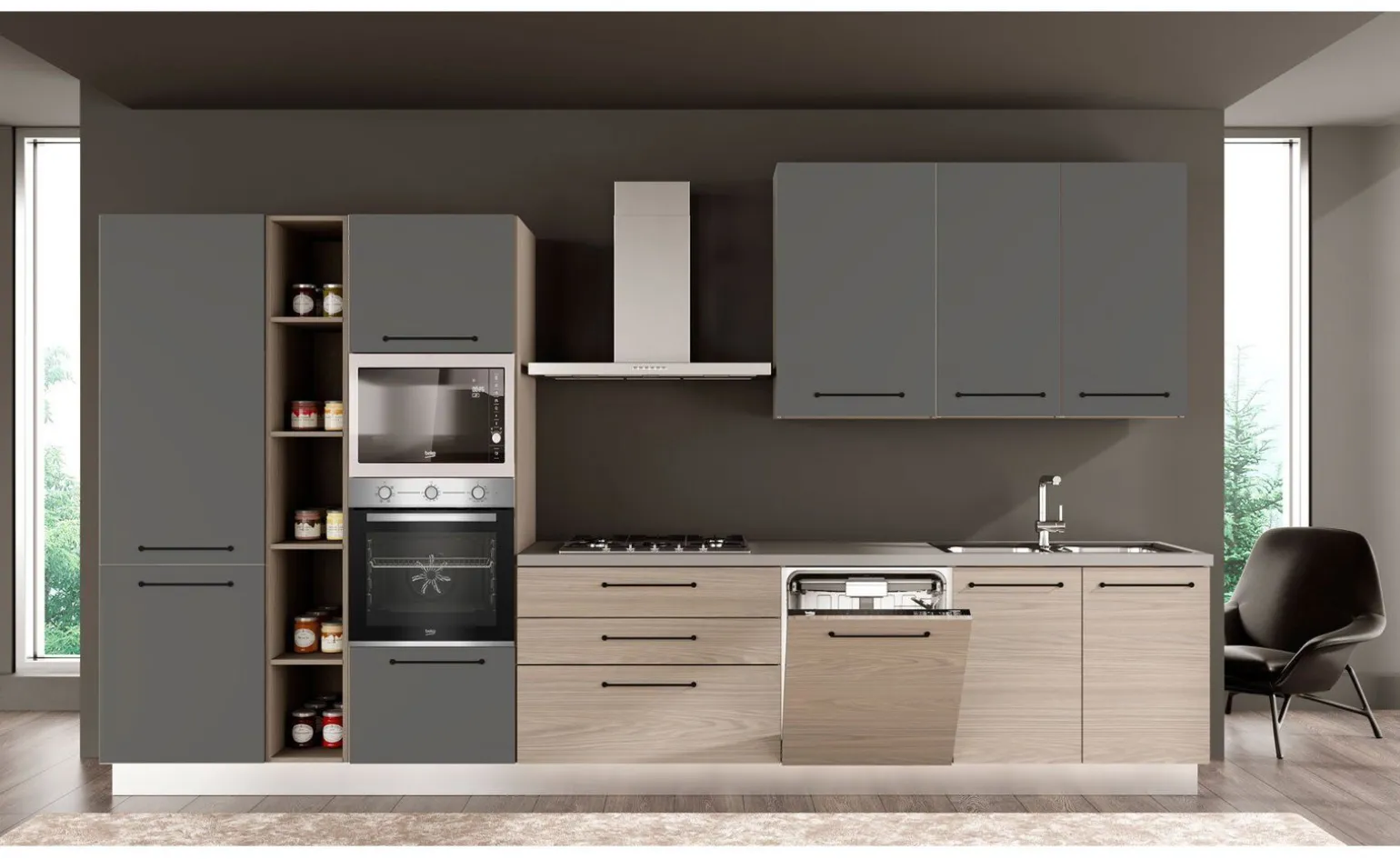 Noa cucina 390 cm colori a scelta