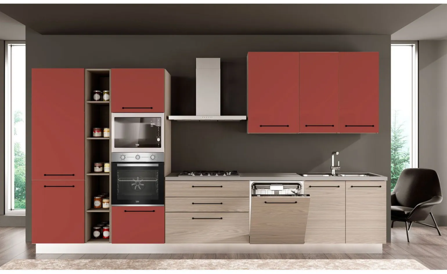 Noa cucina 390 cm colori a scelta