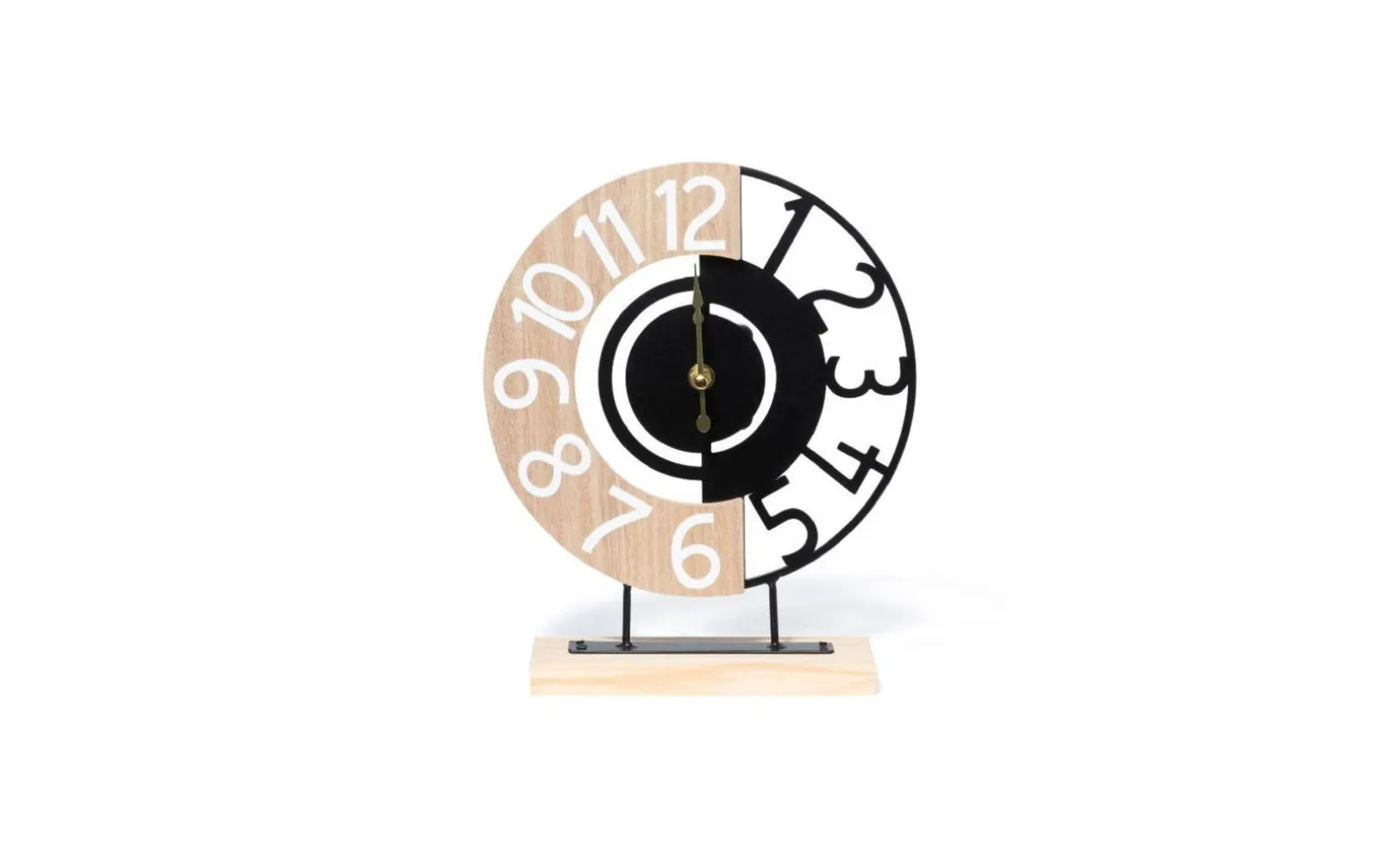 Orologio legno metallo 23x7x28 centimetri