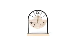 Orologio legno metallo 22x7x26 centimetri