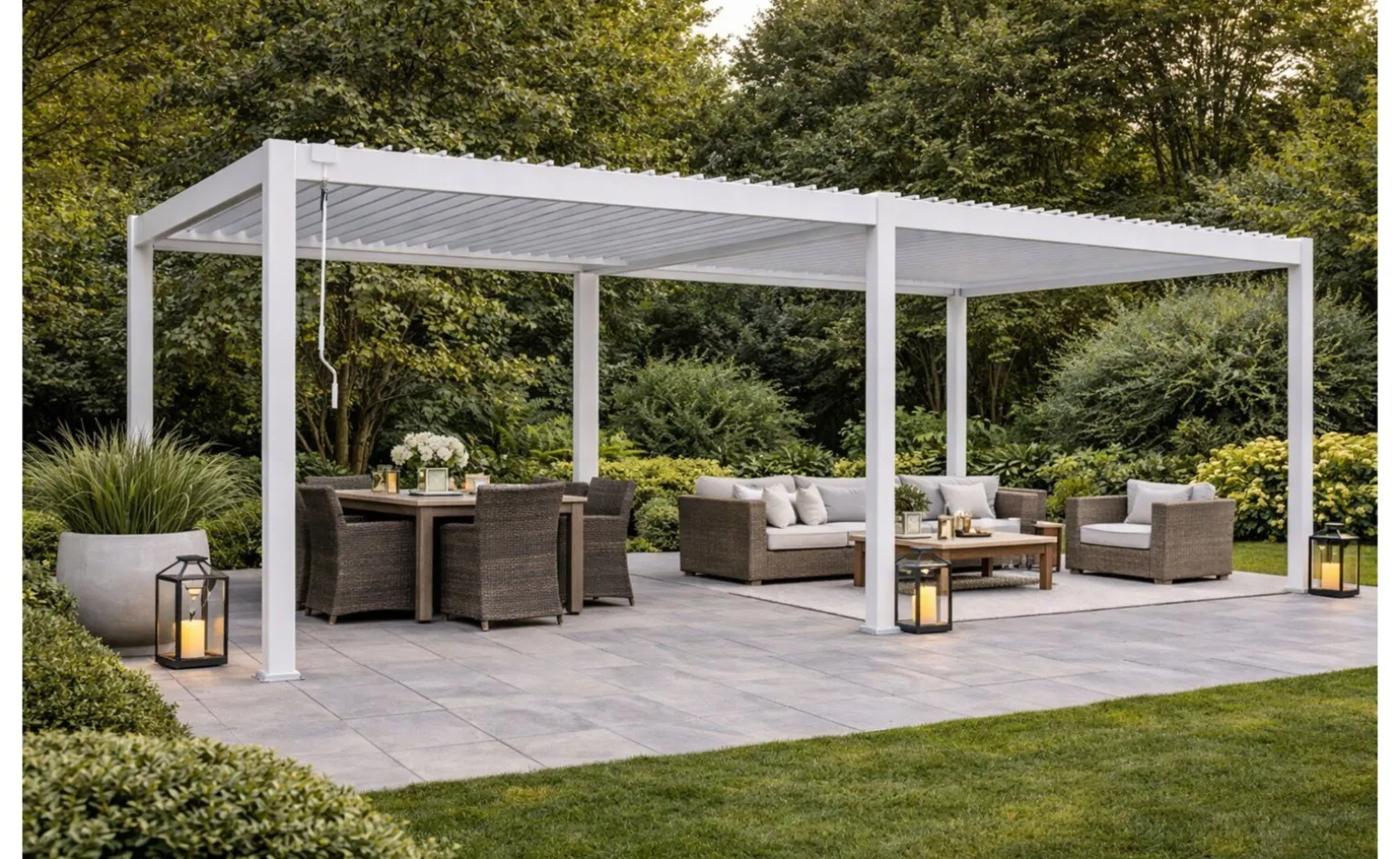 Pergola bioclimatica bianca 585x300 cm