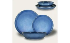 Piatto piano home blu ceramica Ø 27 cm