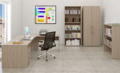 Pixel ufficio componibile olmo con scrivania angolare e 2 librerie