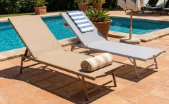 Playa Sdraio con schienale reclinabile in 5 posizioni, beige