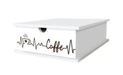 Porta capsule caffè in legno con cassetto 27x33x11 cm, Rhythm