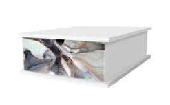 Porta capsule caffè in legno con cassetto 27x33x11 cm, Marble Grey